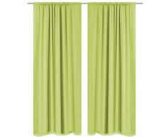vidaXL 132240 Lot de 2 Rideaux occultants à Åillets Vert Pomme 140 x 245 cm
