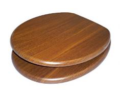 EE Abattant WC Finition Noyer avec charniÃ¨re en mÃ©tal chromÃ©