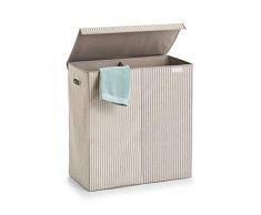 Zeller Panier à Linge Stripes Non tissé Beige, Beige, ca. 61, 5 x 31 x 63 cm