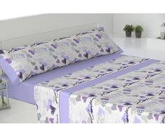 Todomueble Tour 90Â Gamanatura Parure de lit composÃ© par Drap-Housse, Drap Plat et Taie doreiller, algodÃ³n-poliÃ©ster 150 Mauve