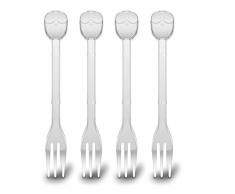 Koziol Ensemble de fourchettes Ã Dessert Elli, Plastique, Transparent, 1.2 x 2.3 x 15.2 cm