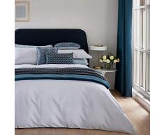 Peacock Blue Hotel Kahala Housse de Couette, 100% Satin de Coton, Brume Bleue, Simple