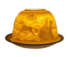 Him DL0040 plaisirs de lhiver (Winterfun) -photophore en Porcelaine, Blanc CassÃ©, 12x12x8 cm