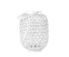 Present Time Lanterne en Bambou avec Insert en Verre Blanc Ã¿ 19 x 27 cm