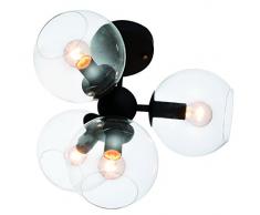 Viokef Lighting 4141600 4/Lumières Lustre Britta, Métal, E14, Noir, 41 x 41 x 36