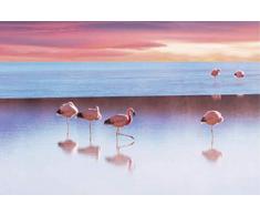 Scenolia Tableau dÃ©coratif Grand Format sur Toile Le LAC AUX Flamants Roses 90 x 60 cm | Impression Haute qualitÃ©