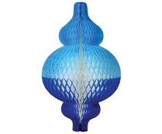 Lanterne Papier Fantasies Forme Moderne Style nid dabeille Décoration, Bleu Clair/Bleu/Blanc