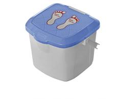 BranQ - Home essential Pouf et Pouf en Plastique Bleu/Gris 31 x 31 x 28 cm