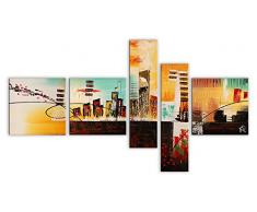 Arte Dal Mondo AX013QX1 Abstrait Tableau Modern Peint à la Main sur Toile avec Chassis, Acrylique, Multicolore, 160 x 3 x 90 cm