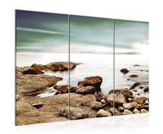 Tableau decoration murale Paysage de mer 120 x 80 cm - XXL Impression sur Toile Salon Appartment 3 Parties - prÃªt Ã accrocher - 610231a