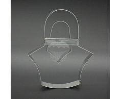 BLEX Halusky en Forme de Panier en Acier Inoxydable Emporte-pièce en Forme de Pain dépices, Fer Blanc, Argent, 1.5 x 6 x 18 cm