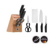 WMF Cuisine Plus Asia Bloc à couteaux 5 pièces comprenant 3 couteaux forgés 1 paire de ciseaux 1 bloc en acier spécial Performance Cut