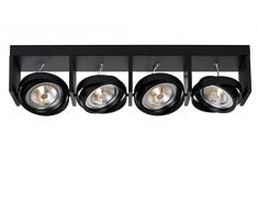 Lucide ZETT- LED - Spot Plafond - LED Dim. - AR111 - 4x12W 2700K - Noir