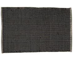 Jute & Co. Tapis Aspen Moquette, Couleur Dim. 60Â x 90Â cm, 100% Coton, Noir, Taille Unique