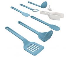 Venn Balance de cuisine avec grattoir intégré, Silicone, bleu, Set of 8
