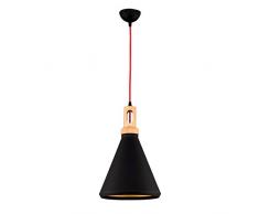Homemania Suspension Elegant Lustre Conique Noir Métal 25 x 25 x 120 cm 1 x E27 40 W