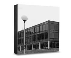 COGNOSCO HG-S115 Tableau Mural en Bois avec Photo darchitecture Motif Paysage Noir/Blanc 15 x 15 cm