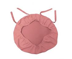 La Housse en Popeline chiavary Coussin de Chaise Lin, Polyester, Vieux Rose, Lot de 4