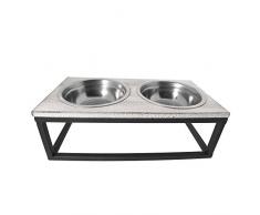 Clayre & Eef 6Y2800 Gamelle pour Chien en Fonte 2 x 0,2 l env. 30 x 15 x 10 cm