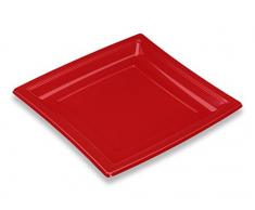 GUILLIN - QUADRIPACK ACF240RG CARTON DE 400 Assiette CarrÃ©e RÃ©utilisable, Plastique, Rouge, 23,8 x 23,8 x 2 cm