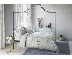 Harlequin Housse de Couette Cranes in Flight ArgentÃ©, 100% Satin de Coton, 200 Fils/cmÂ², ArgentÃ©, Double