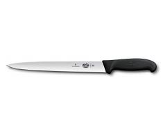 Victorinox 5.4403.25 Couteau à Jambon Tranchant denté, Acier Inoxydable, Noir, 30 x 5 x 5 cm