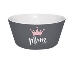 infinite by GEDA LABELS 12722Â Bol Mom Bol en Porcelaine, Porcelaine, Gris, 13,5Â x 13,5Â x 6Â cm