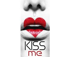 Miracle Home Kiss Me Serviette de Plage en Microfibre Multicolore 75 x 145 cm