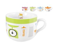 Home 8730800 Lot de 4 grandes tasses en porcelaine sans assiettes assorties 540