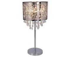 Naeve leuchten lampe de table avec cristaux de verre chromé ø 30 cm, hauteur : 20 cm 3087342