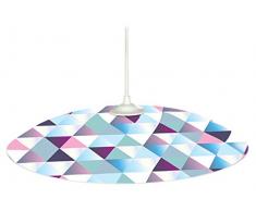 Tosel 14261 Suspension - Diamonds-Rond Verre termomoulÃ©, sÃ©rigraphie, E27, 60 W, Blanc