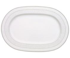 VilleroyÂ &Â Boch - Plat Gray Pearl, Plat de Service ÃlÃ©gant ParÃ© dâOrnements en Porcelaine Bone de Grande QualitÃ©, 35Â cm