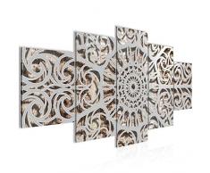 Tableau decoration murale Mandala 200 x 100 cm - XXL Impression sur Toile Salon Appartment 5 Parties - prÃªt Ã accrocher - 506151c