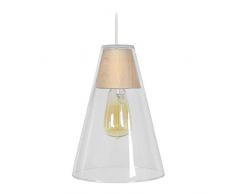 Tosel 16767 Suspension 1 LumiÃ¨re, Verre, E27, 40 W, Transparent, 3 x 80 cm