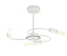 tp24 Beckmann IP44 Plafonnier Ã 3 bras-Finition blanche avec dÃ©tails en verre Transparent