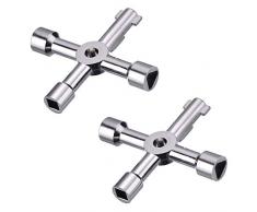 AKORD ClÃ©s pour Armoire Ã©lectrique et gaz ArgentÃ© 7,2 x 7,2 x 1,3 cm