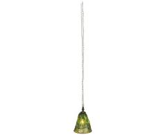 Naeve Leuchten 621617 Orient Suspension en verre et en métal à 1 ampoule E27 de 60 W Vert Diamètre : 27 cm Hauteur : 45 cm
