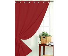 HomeMaison Rideau Occultant Non Feu M1, Polyester, Bordeaux, 260x140 cm