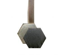 STEPHANOISE Magnet Resine 2 Hexagones, Gris/Noir, Taille 7,5x6,3 cm