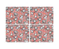 Portmeirion Home & Gifts Pomona Lot de 4 Sets de Table avec Envers en liÃ¨ge Multicolore 40,1 x 29,8 cm