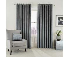 Peacock Blue Hotel Escala Rideaux, 100% Velours Polyester, Acier, 90x72