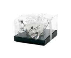 Festive Photophore en Verre avec Bougie Blanc, 7Â cm