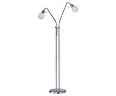 Reality Leuchten R40172007 Lampe sur pied MÃ©tal, Nickel Matt/Alabasterfarbig WeiÃ