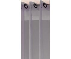 Linder 0261 /92/375PR Voilage Orion Gris Acier Oeillets 145 x 240 cm