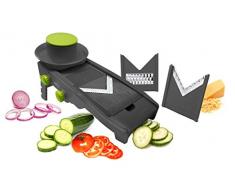 NERTHUS FIH 321 Mandoline de Coupe en V, Black, Green, 34x12x15 cm