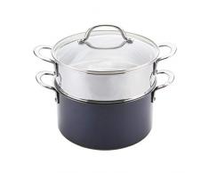 Prestigel â Batterie de cuisine Optistee en acier inoxydable et verre, Acier inoxydable et verre, bleu, 24 cm