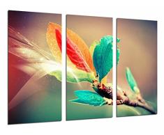 Tableau Moderne Photographique, Impression sur bois, DÃ©coration, dÃ©tail des feuilles colorÃ©es, 97 x 62 cm, ref. 26588