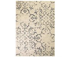 vidaXL 132997 Tapis Moderne à Poils Courts Motif Floral Vintage 80 x 150 cm Beige et Bleu 80 x 150 cm
