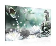 Bilder Feng Shui 018214b Tableau mural en toile non-tissÃ© Motif Bouddha Turquoise 70 x 40 cm