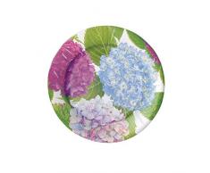 Caspari 14410SP Lot de 8 Assiettes Dessert, Papier, Bleu, 21 x 21 x 0,02 cm